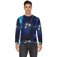 Tardis Doctor Who Space Galaxy Men s Fleece Sweatshirt by Cendanart