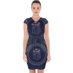 Doctor Who Bbc Tardis Capsleeve Drawstring Dress  by Cendanart