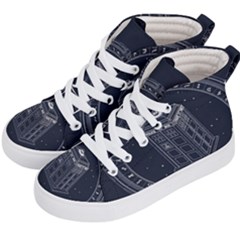 Doctor Who Bbc Tardis Kids  Hi-top Skate Sneakers by Cendanart