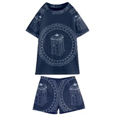 Doctor Who Bbc Tardis Kids  Swim T-shirt And Shorts Set by Cendanart