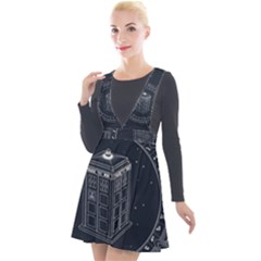 Doctor Who Bbc Tardis Plunge Pinafore Velour Dress by Cendanart