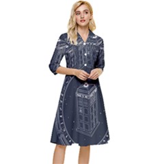 Doctor Who Bbc Tardis Classy Knee Length Dress by Cendanart