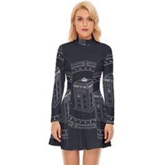 Doctor Who Bbc Tardis Long Sleeve Velour Longline Dress by Cendanart