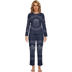 Doctor Who Bbc Tardis Womens  Long Sleeve Lightweight Pajamas Set by Cendanart