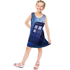 Tardis Doctor Who Space Blue Kids  Tunic Dress by Cendanart