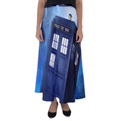 Tardis Doctor Who Space Blue Flared Maxi Skirt