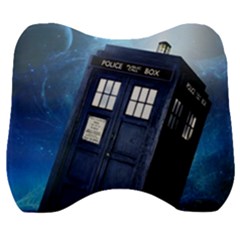 Tardis Doctor Who Space Blue Velour Head Support Cushion by Cendanart