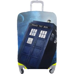 Tardis Doctor Who Space Blue Luggage Cover (large) by Cendanart