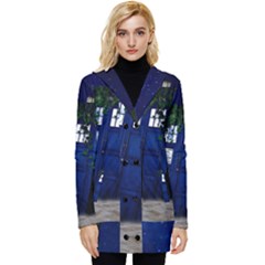 Stuck Tardis Beach Doctor Who Police Box Sci-fi Button Up Hooded Coat  by Cendanart