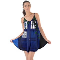 Stuck Tardis Beach Doctor Who Police Box Sci-fi Love The Sun Cover Up by Cendanart