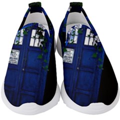 Stuck Tardis Beach Doctor Who Police Box Sci-fi Kids  Slip On Sneakers by Cendanart