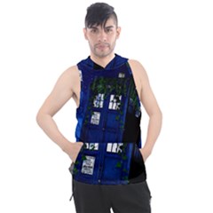 Stuck Tardis Beach Doctor Who Police Box Sci-fi Men s Sleeveless Hoodie by Cendanart