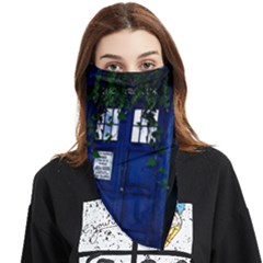 Stuck Tardis Beach Doctor Who Police Box Sci-fi Face Covering Bandana (triangle) by Cendanart