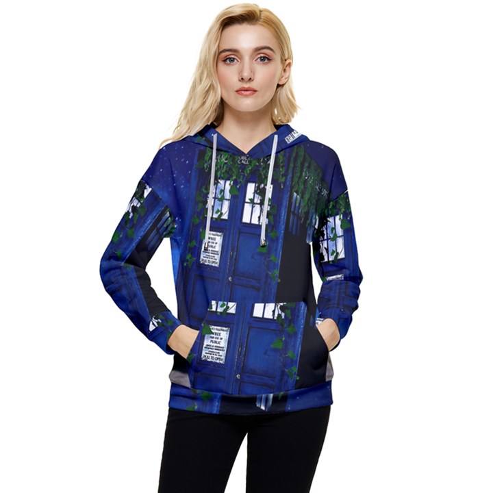 Stuck Tardis Beach Doctor Who Police Box Sci-fi Women s Lightweight Drawstring Hoodie