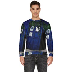 Stuck Tardis Beach Doctor Who Police Box Sci-fi Men s Fleece Sweatshirt by Cendanart