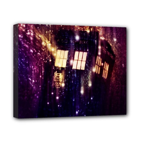 Tardis Regeneration Art Doctor Who Paint Purple Sci Fi Space Star Time Machine Canvas 10  X 8  (stretched) by Cendanart