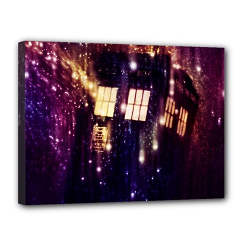 Tardis Regeneration Art Doctor Who Paint Purple Sci Fi Space Star Time Machine Canvas 16  X 12  (stretched) by Cendanart