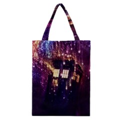 Tardis Regeneration Art Doctor Who Paint Purple Sci Fi Space Star Time Machine Classic Tote Bag by Cendanart