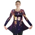 Tardis Regeneration Art Doctor Who Paint Purple Sci Fi Space Star Time Machine Long Sleeve Tunic  View1