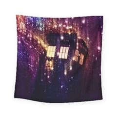 Tardis Regeneration Art Doctor Who Paint Purple Sci Fi Space Star Time Machine Square Tapestry (small) by Cendanart