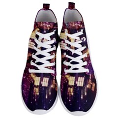 Tardis Regeneration Art Doctor Who Paint Purple Sci Fi Space Star Time Machine Men s Lightweight High Top Sneakers by Cendanart