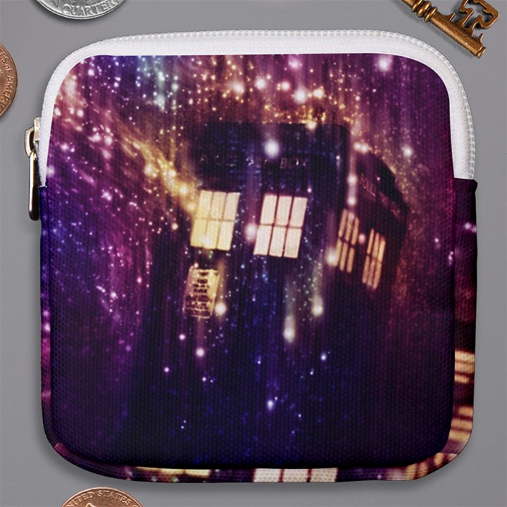 Tardis Regeneration Art Doctor Who Paint Purple Sci Fi Space Star Time Machine Mini Square Pouch