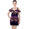 Tardis Regeneration Art Doctor Who Paint Purple Sci Fi Space Star Time Machine Ruffle Cut Out Chiffon Playsuit View1