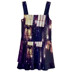 Tardis Regeneration Art Doctor Who Paint Purple Sci Fi Space Star Time Machine Kids  Layered Skirt Swimsuit by Cendanart