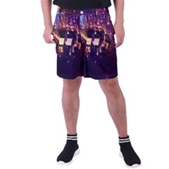 Tardis Regeneration Art Doctor Who Paint Purple Sci Fi Space Star Time Machine Men s Pocket Shorts by Cendanart