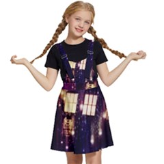 Tardis Regeneration Art Doctor Who Paint Purple Sci Fi Space Star Time Machine Kids  Apron Dress by Cendanart