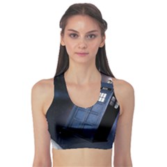 Tardis Doctor Who Planet Fitness Sports Bra by Cendanart