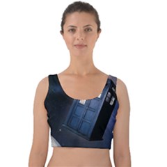 Tardis Doctor Who Planet Velvet Crop Top by Cendanart