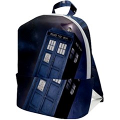 Tardis Doctor Who Planet Zip Up Backpack by Cendanart