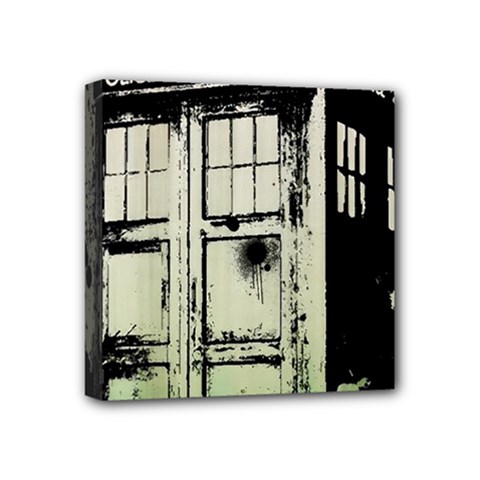 Doctor Who Tardis Mini Canvas 4  X 4  (stretched) by Cendanart