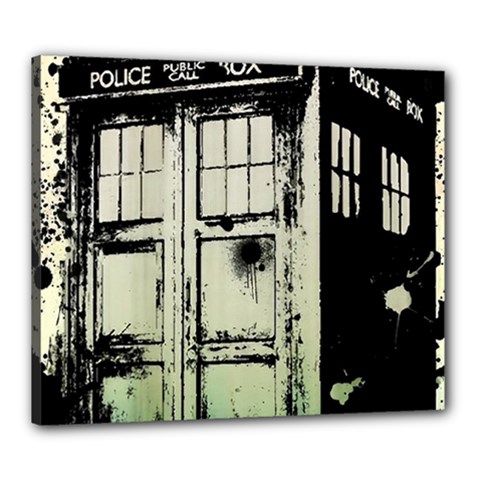 Doctor Who Tardis Canvas 24  X 20  (stretched) by Cendanart