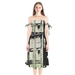 Doctor Who Tardis Shoulder Tie Bardot Midi Dress