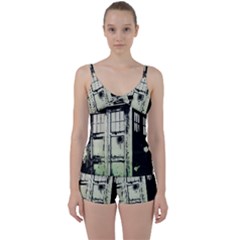 Doctor Who Tardis Tie Front Two Piece Tankini by Cendanart