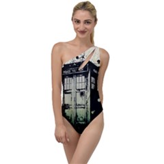 Doctor Who Tardis To One Side Swimsuit by Cendanart