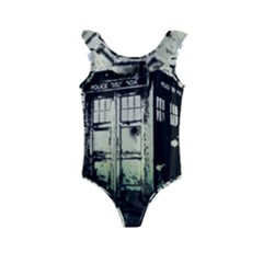 Doctor Who Tardis Kids  Frill Swimsuit by Cendanart