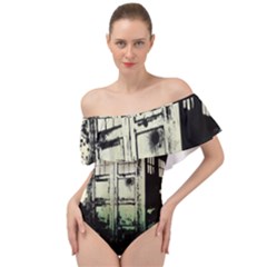 Doctor Who Tardis Off Shoulder Velour Bodysuit  by Cendanart