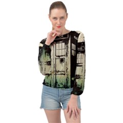 Doctor Who Tardis Banded Bottom Chiffon Top by Cendanart