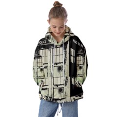 Doctor Who Tardis Kids  Oversized Hoodie by Cendanart