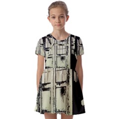 Doctor Who Tardis Kids  Short Sleeve Pinafore Style Dress by Cendanart