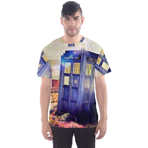 Tardis Wilderness Doctor Who Men s Sport Mesh T-shirt by Cendanart