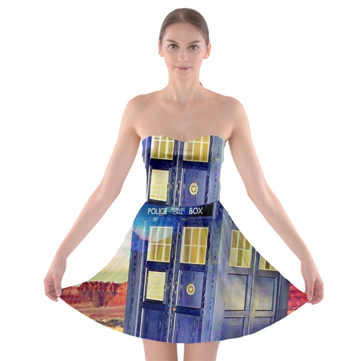 Tardis Wilderness Doctor Who Strapless Bra Top Dress