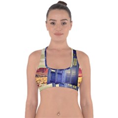 Tardis Wilderness Doctor Who Cross Back Hipster Bikini Top  by Cendanart