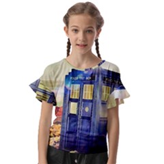 Tardis Wilderness Doctor Who Kids  Cut Out Flutter Sleeves by Cendanart