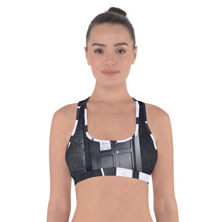 Doctor Who Space Tardis Cross Back Sports Bra