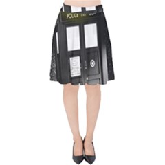 Doctor Who Space Tardis Velvet High Waist Skirt by Cendanart