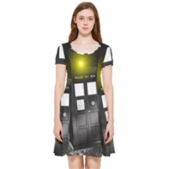 Doctor Who Space Tardis Inside Out Cap Sleeve Dress by Cendanart